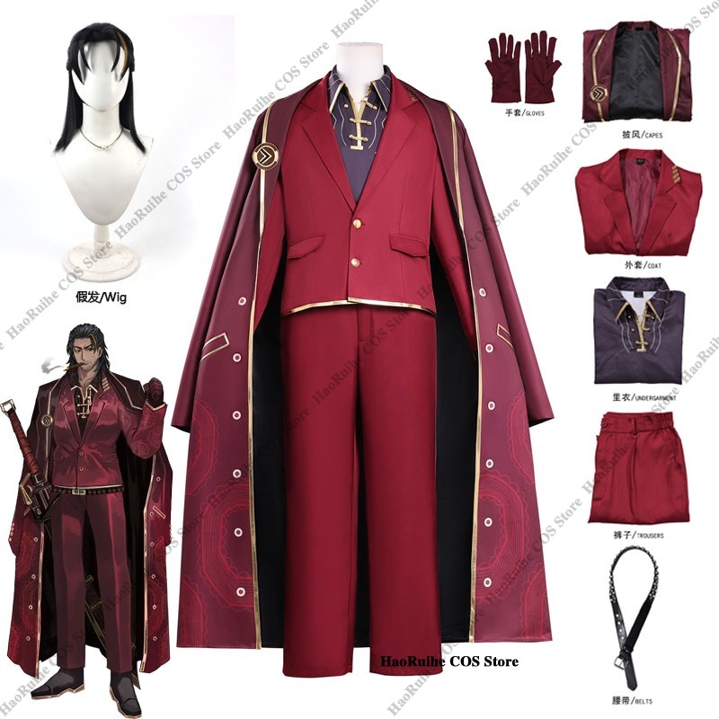Anime Cosplay Male - ホットリンバスカンパニーレイヘンコスプレ衣装ウィッグ帽子手袋アニメキャラクター衣装ハロウィンパーティーカーニバルクリスマス男性コスプレ