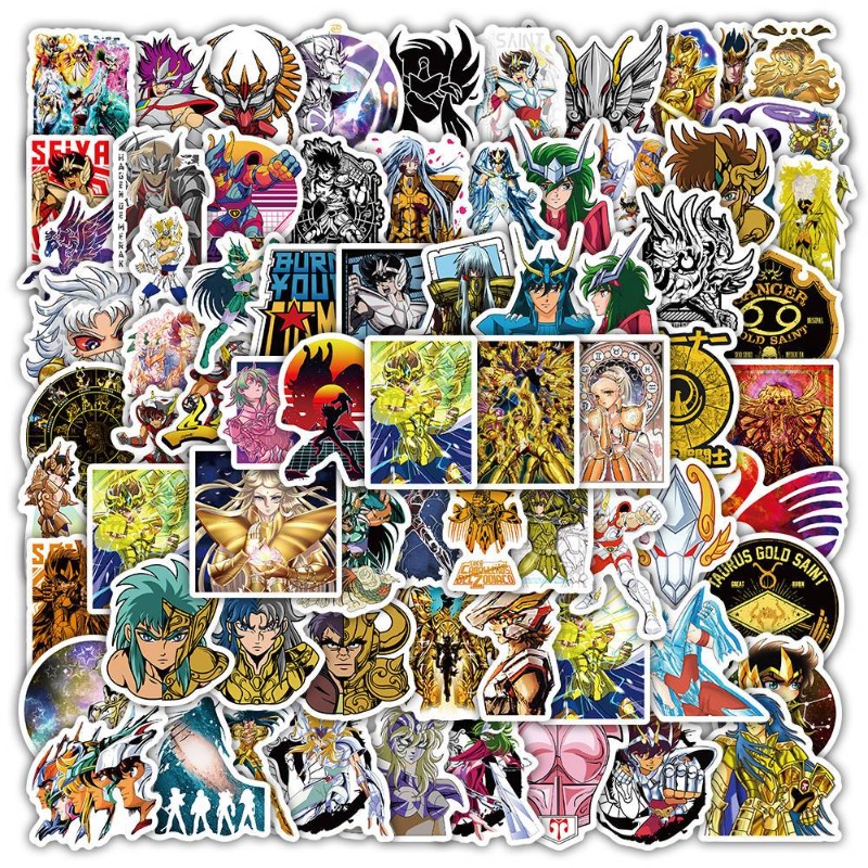 Anime Cosplay Diy - 101 個聖闘士星矢アニメステッカー漫画キャラクター DIY 自己粘着ステッカーラップトップデスク装飾デカール文具装飾