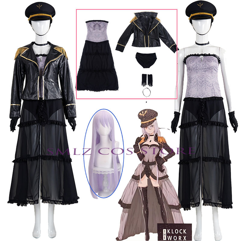Anime Cosplay Marin - アニメ私のドレスアップマリン北川コスプレ軍事黒ロベリア制服ドレスコート帽子衣装セットパーティーロールプレイ衣装女性