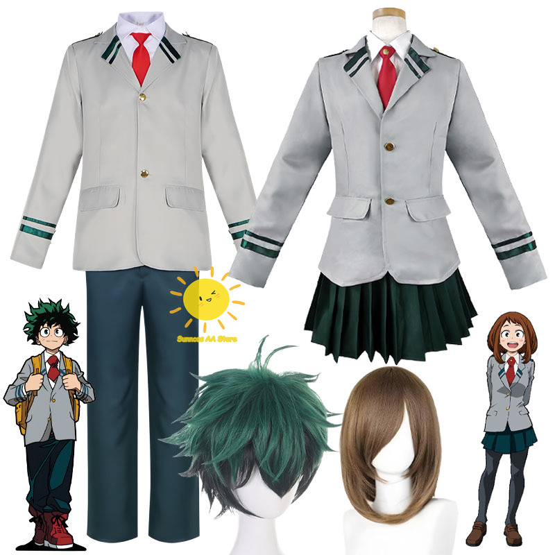 Anime Cosplay To Buy - アニメ緑谷出久お茶子うららくコスプレ僕のヒーローアカデミアコスプレ衣装制服エカレットネクタイスーツハロウィンコスユニセックス