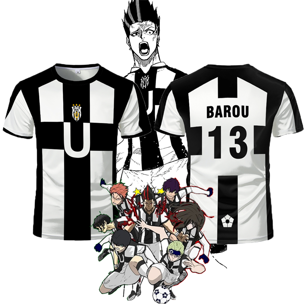 Anime Cosplay Shop - 5人制サッカーモチーフ VL レプリカTシャツ アニメ ウーバーズ ブルーロック