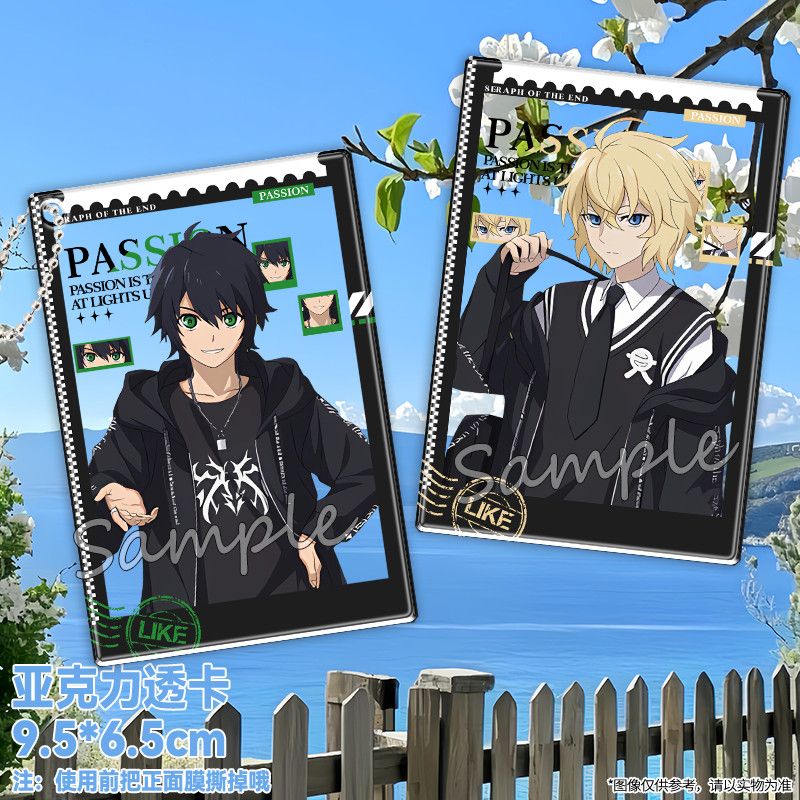 Anime Cosplay Diy - アニメ終わりのセラフ百夜ミカエラコスプレ写真小道具 Diy 漫画新アクリル透明カードカードクリスマスギフト