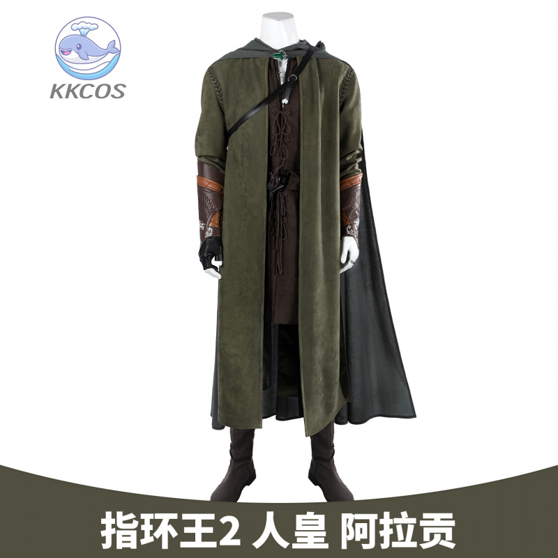 Anime Cosplay Male - リングロードス アラゴルン コスプレ衣装 トップ パンツ マント