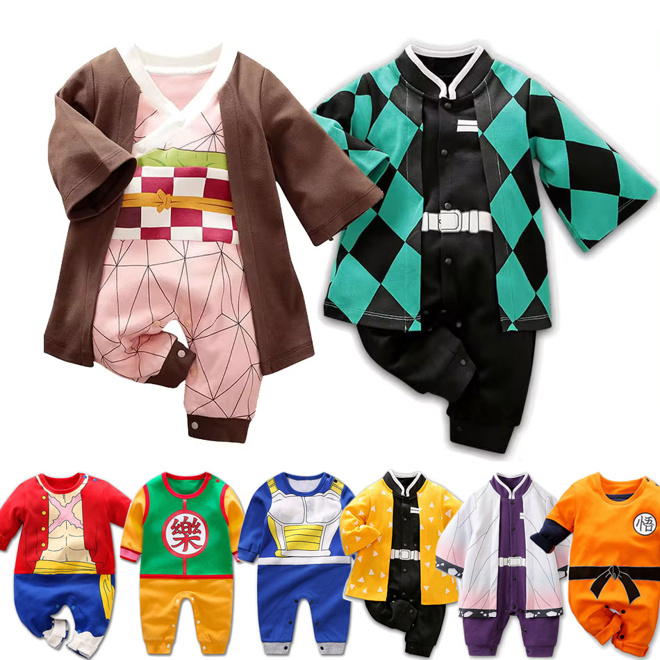 Anime Cosplay Toddler - 0-18 ヶ月アニメベビーロンパース新生児コスプレ衣装幼児暁禰豆子炭治郎綿服男の子女の子子供服