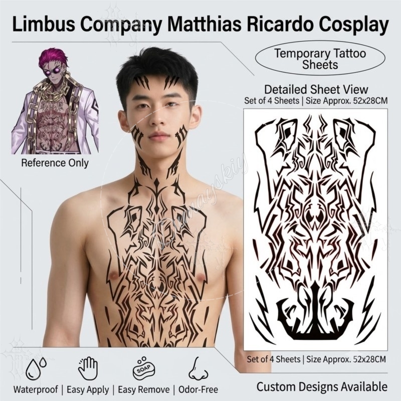 マティアス・リカルド ブラックトライバルパターン フェイス＆ - Anime Cosplay Face のレビューと価格