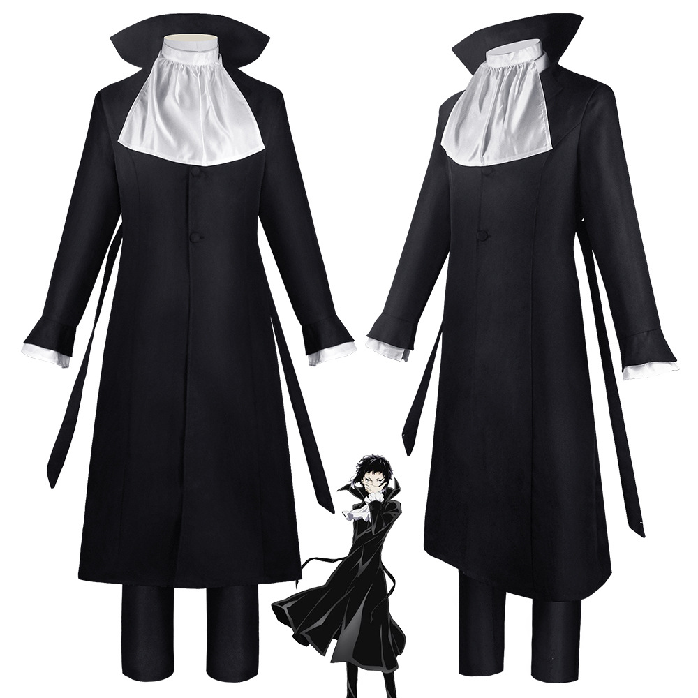 夏目漱石黒スーツ制服コスアニメ文豪ストレイドッグスコスプレ衣 - Convention Cosplay Anime のレビューと価格