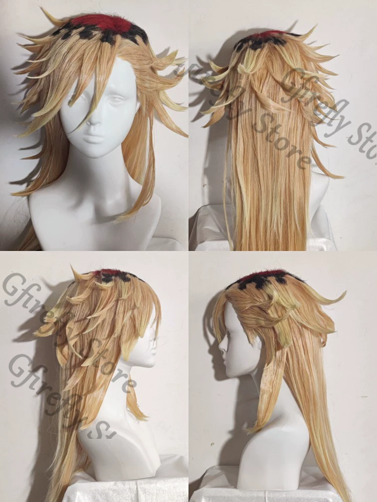 Douma ロングゴールデンヘアウィッグコスプレ衣装小道具デ - Anime Cosplay Shop のレビューと価格