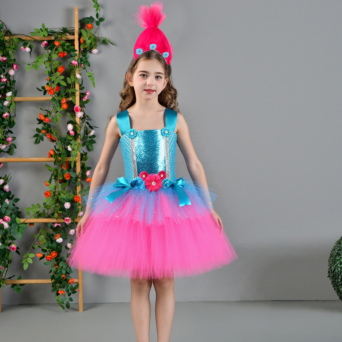 トロールズ チュチュドレス 女の子用 プリンセスポピー 誕生 - Anime Cosplay Toddler のレビューと価格