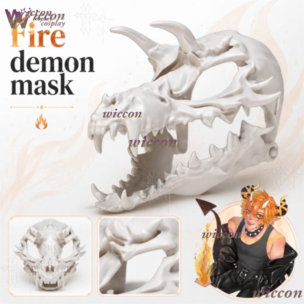 アニコス火悪魔マスクホラーファンタジーコスプレフェイスマスク - Anime Cosplay Face のレビューと価格