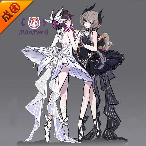 ゲーム原神コロンビナコスプレ衣装ダムセレッテクタードレスハロ - Anime Cosplay Girls のレビューと価格
