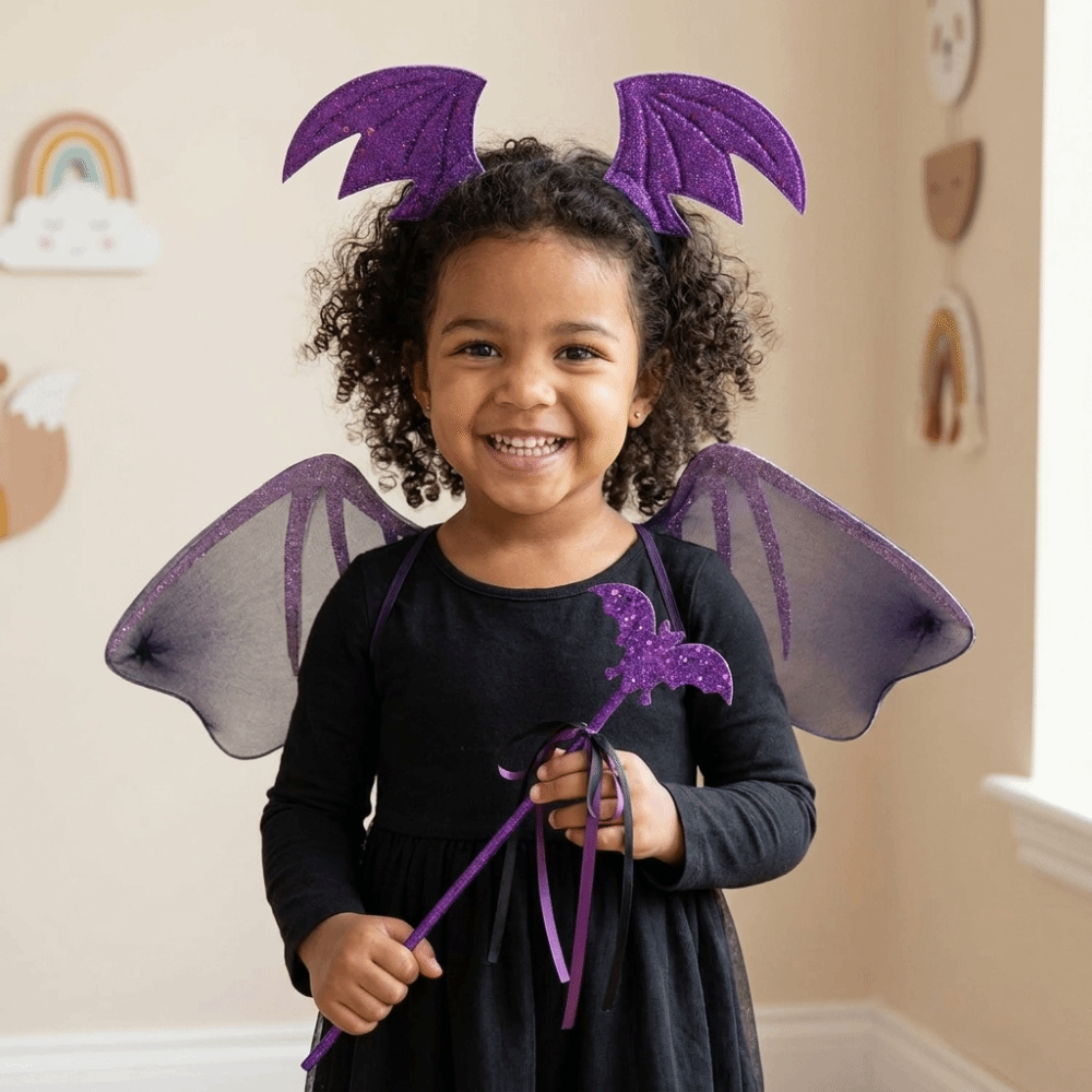 蜘蛛の巣子供コスチュームセットバットウィングヘッドバンド魔法 - Anime Cosplay Toddler のレビューと価格